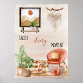 Poster Boho Chic Accueil Citation Profitez de chaque inst (Devant)