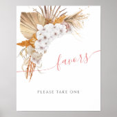 Poster Boho Chic Aquarelle Baby shower Floral Faveurs (Devant)