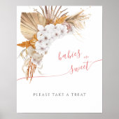 Poster Boho Chic Aquarelle Baby shower Les bébés sont dou (Devant)