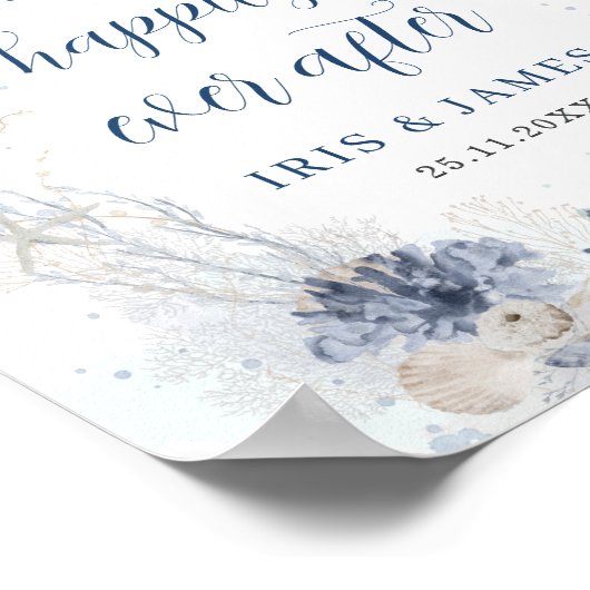 Poster Boho Chic Beach Mariage côtier Bienvenue (Coin)