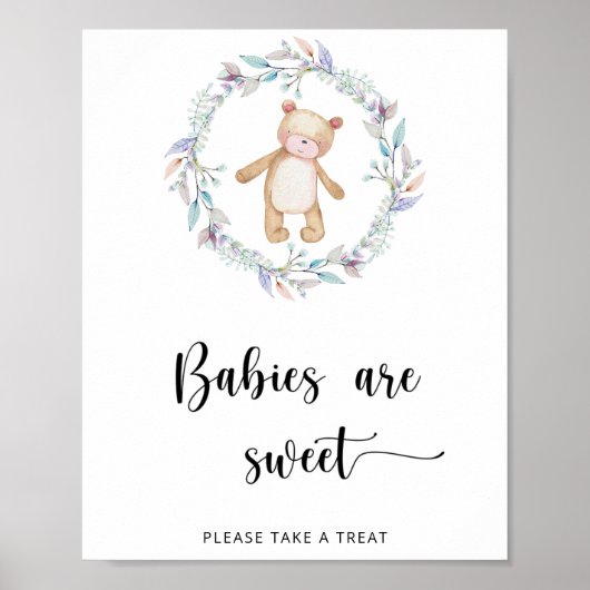 Poster Boho chic bébés ours sont doux (Devant)