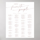 Poster Boho Chic blush rose Pink Imprimable Seing Chart (Devant)