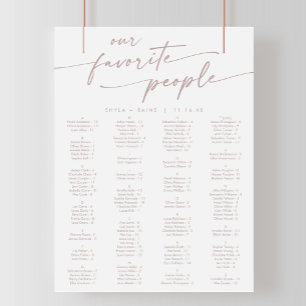 Poster Boho Chic blush rose Pink Imprimable Seing Chart