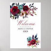 Poster Boho Chic Bourgogne et Mariage de automne d'automn (Devant)