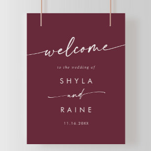 Poster Boho Chic Bourgogne Rouge do-it-yourself Mariage A