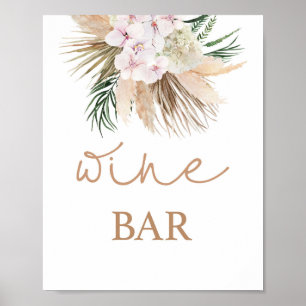 Poster Boho chic Dried Palms Wine Bar sign