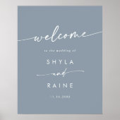 Poster Boho Chic Dusty Blue do-it-yourself Mariage Affich (Devant)