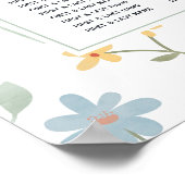 Poster Boho Chic Fleur sauvage Floral Mariage Carte de si (Coin)