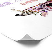 Poster Boho Chic Floral Wreath | Statistiques de naissanc (Coin)