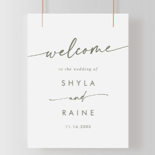 Poster Boho Chic Green et blanc do-it-yourself Mariage Af
