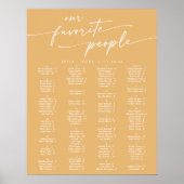 Poster Boho Chic Jaune Marigold Imprimable Carte de siège (Devant)