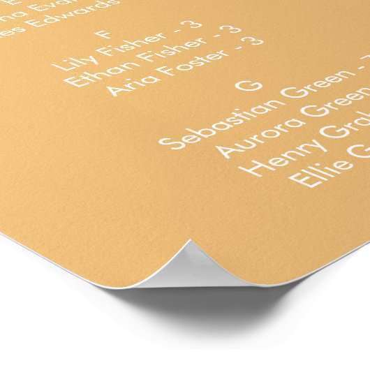 Poster Boho Chic Jaune Marigold Imprimable Carte de siège (Coin)