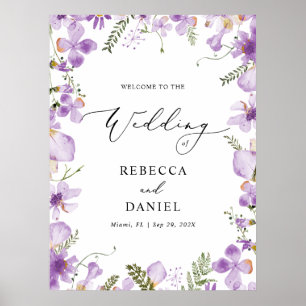 Poster Boho Chic Lavender Fleurs sauvages Mariages Bienve