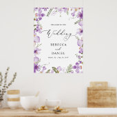 Poster Boho Chic Lavender Fleurs sauvages Mariages Bienve (Cuisine)