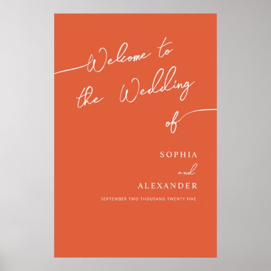 Poster Boho Chic Mariage Signal Bienvenue. (Devant)