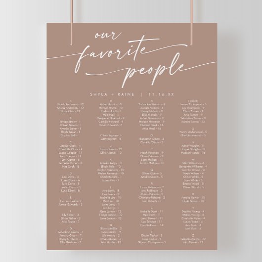 Poster Boho Chic Neutral Taupe Imprimable Carte de siège