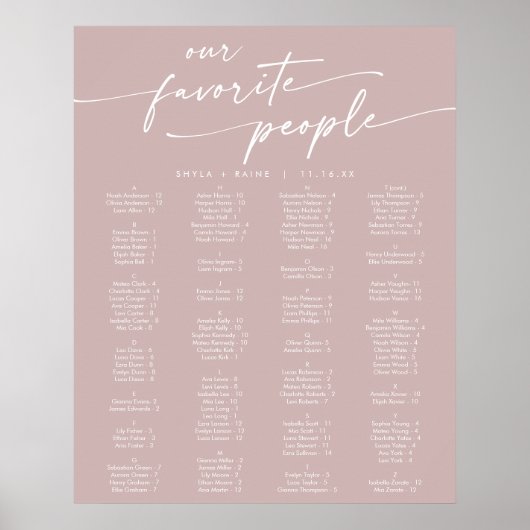 Poster Boho Chic Rose Poussiéreuse Rose Imprimable Plan d (Devant)