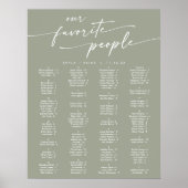 Poster Boho Chic Sage Vert Imprimable Carte de siège (Devant)