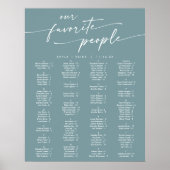 Poster Boho Chic Seafoam Turquoise Carte de sièges imprim (Devant)