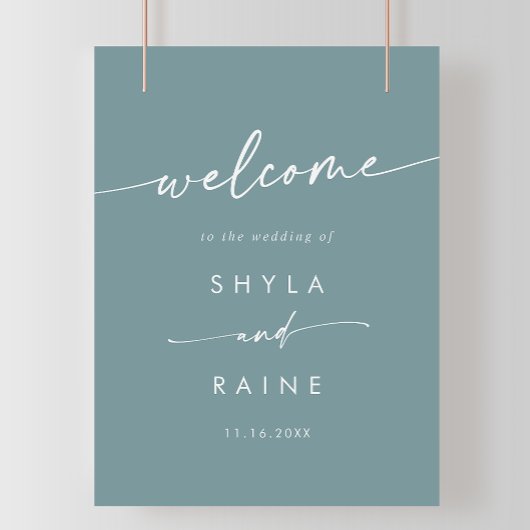 Poster Boho Chic Seafoam Turquoise do-it-yourself Mariage