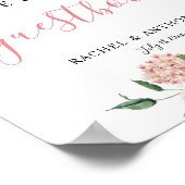 Poster Boho Chic Sign Invité Livre Mariage Floral Rose (Coin)