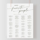 Poster Boho Chic Vert et Blanc Imprimable Carte de siège