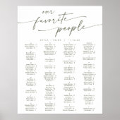 Poster Boho Chic Vert et Blanc Imprimable Carte de siège (Devant)