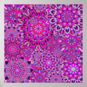 Poster Boho Chic Vibrant Mandalas Floraux Rose Violet (Devant)