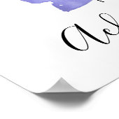 Poster Boho Chic Violet Mariée Coiffure Aquarelle Floral (Coin)