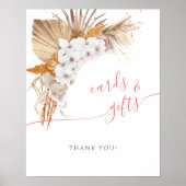 Poster Boho Chic Watercolor Baby shower Cartes et cadeaux (Devant)