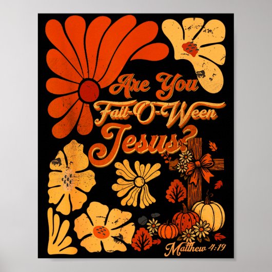 Poster Boho Christian Fall Thanksgiving Are You Fall-o-we (Devant)