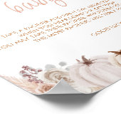 Poster Boho Citrouille Baby shower ne pas dire bébé signe (Coin)