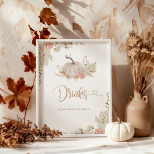 Poster Boho citrouille Boissons