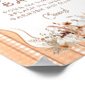 Poster Boho Citrouille Floral Baby shower Mom-osa Bar (Coin)