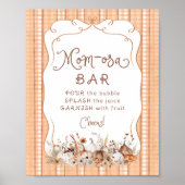 Poster Boho Citrouille Floral Baby shower Mom-osa Bar (Devant)