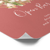 Poster Boho classique Blush Fleur sauvage Mariage Open Ba (Coin)