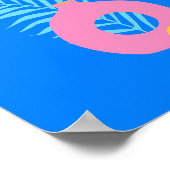 Poster Boho coloré Botanical Fruit Art en bleu (Coin)
