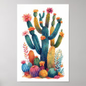 Poster Boho Coloré Desert Cactus Art (Devant)