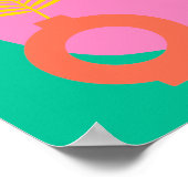 Poster Boho coloré Formes botaniques Abstraites en vert (Coin)