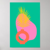 Poster Boho coloré Formes botaniques Abstraites en vert (Devant)