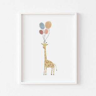 Poster Boho couleur Giraffe imprimé