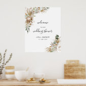 Poster Boho Couples Wedding shower Bienvenue (Cuisine)