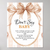Poster Boho coutie tarte ne pas dire le baby shower bébé  (Devant)