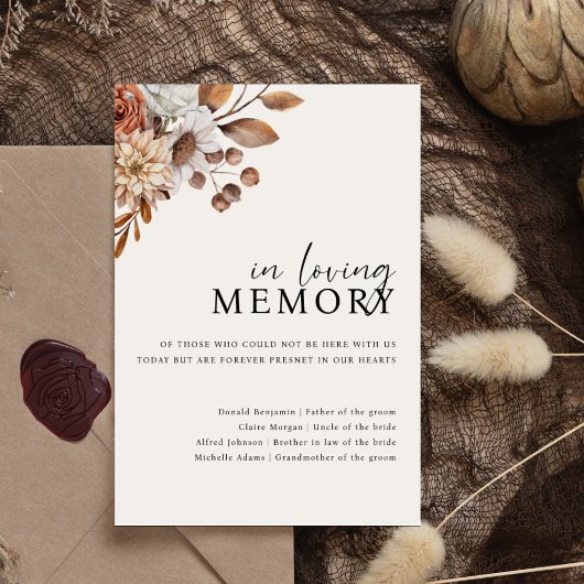 Poster Boho crème en Mariage de mémoire amoureuse Connexi