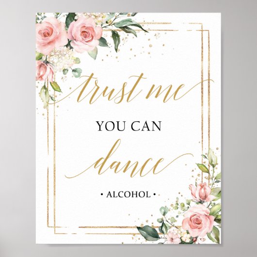Poster Boho croyez-moi, vous pouvez danser signe rose cla (Devant)