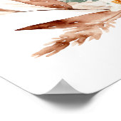 Poster Boho Cuivre Pampas & Beige Floral Open Bar Signal  (Coin)