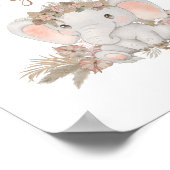 Poster Boho Cute Elephant Baby showers Cartes et Cadeaux (Coin)