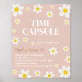 Poster Boho Daisy Bloom Anniversaire Fête Heure Capsule S (Devant)