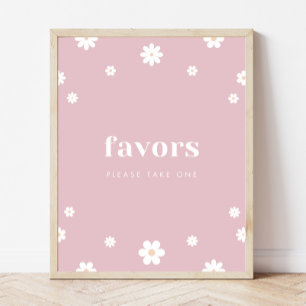 Poster Boho Daisy Favore Signal de fête d'anniversaire