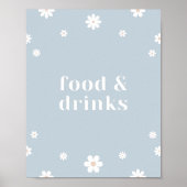 Poster Boho Daisy Restauration & Boissons Symbole de fête (Devant)